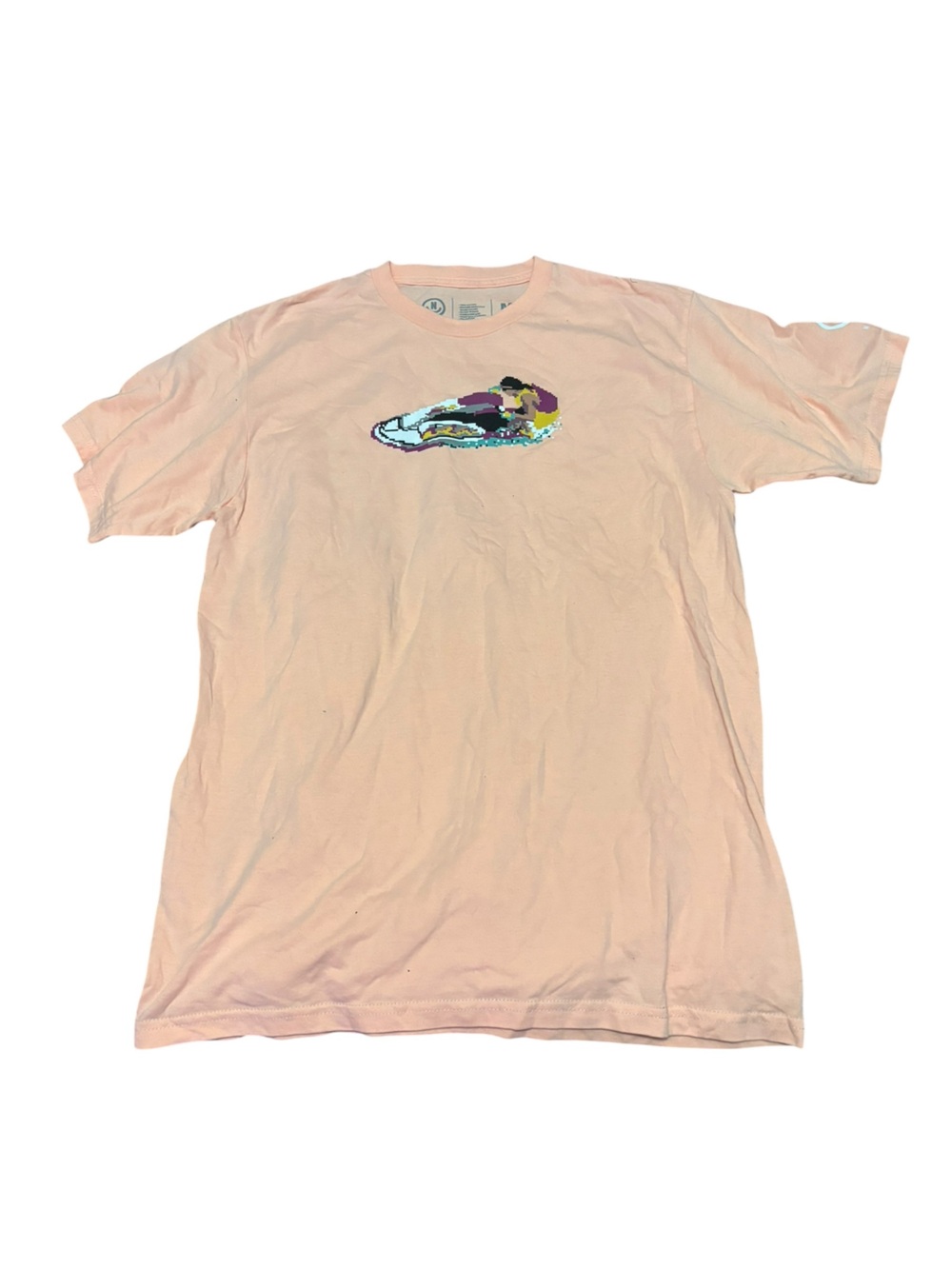 Neff Peach Short Sleeve Tee with Multicolor Shoe Graphic